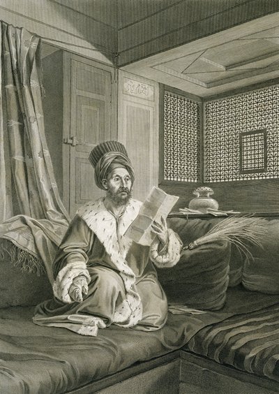 جرح سعيد مصطفى باشا في معركة أبو قير ، من المجلد الثاني أزياء وصور "وصف مصر" ، نقشها رافائيل أوربين ماسارد ، حانة. تحت أوامر نابليون ، 1822 (engr بواسطة أندريه دوتيرتر